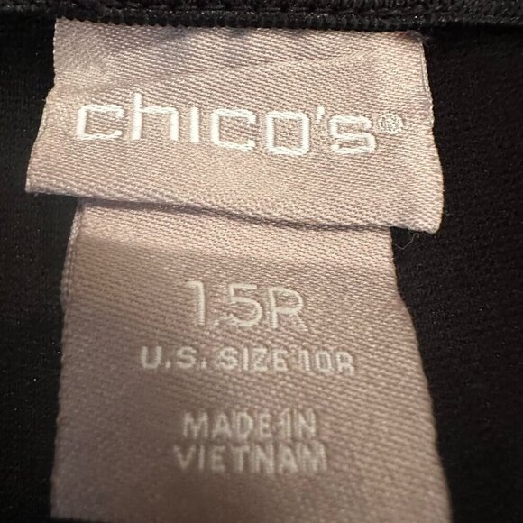 CHICOS WOMENS BLACK PULL ON PANTS SIZE 1.5 US SIZE 10R - Picture 6 of 8